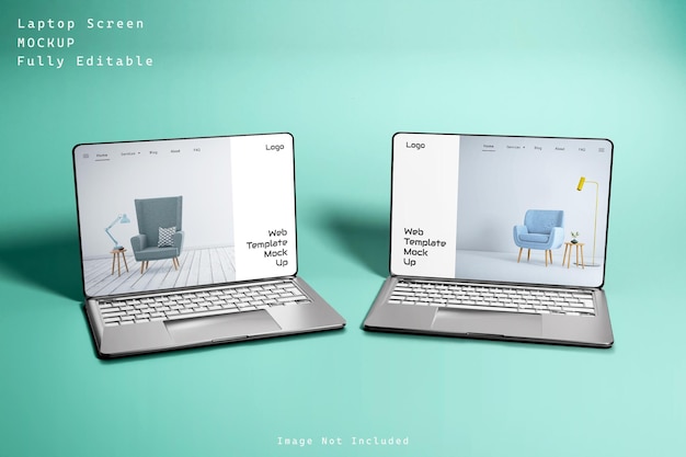 Maquete de psd de tela de laptop isolada