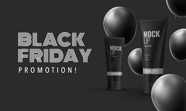 Maquete de publicidade de cosméticos da Black Friday