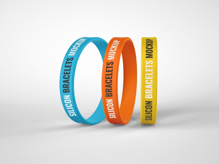 PSD maquete de pulseira de borracha de silicone