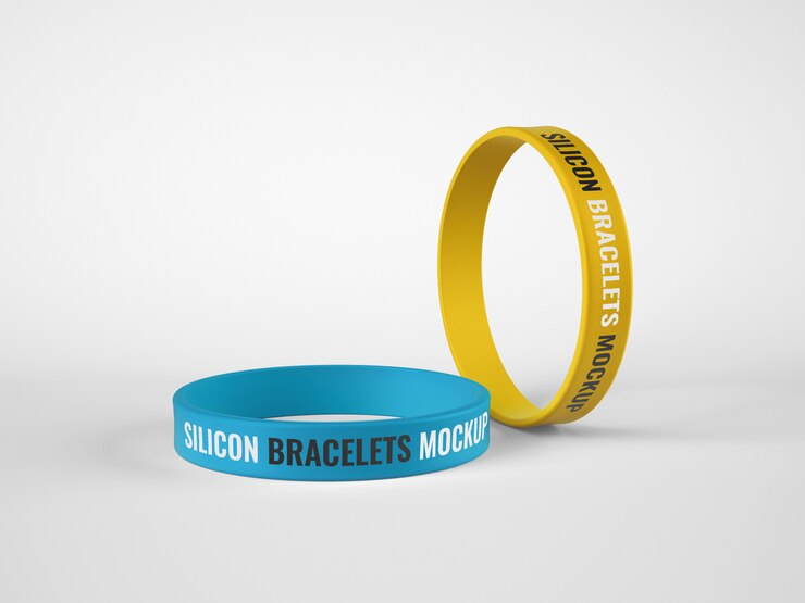 PSD maquete de pulseira de borracha de silicone