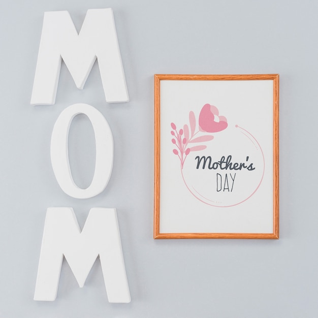 Maquete de quadro com o conceito de dia das mães