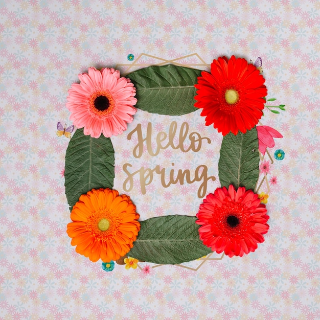Maquete de quadro floral para a primavera