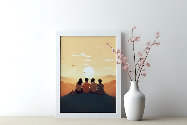 Maquete de quadro minimalista