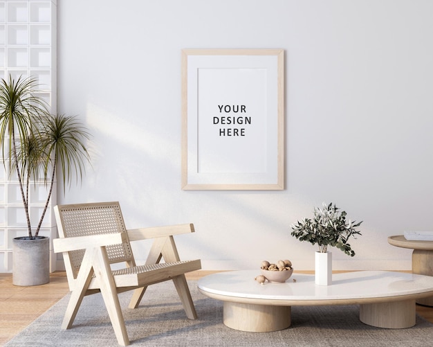 Maquete de quadro na sala de estar