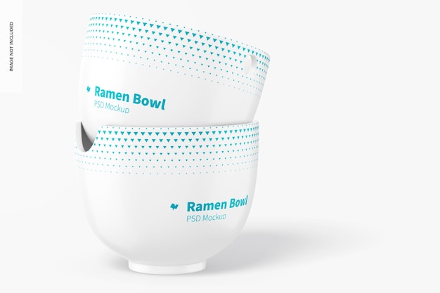 Maquete de ramen bowls, empilhado