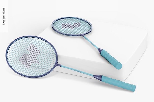 Maquete de raquetes de badminton