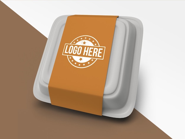 Maquete de recipiente de comida Maquete de embalagem de caixa de comida Maquete de recipiente de comida de plástico