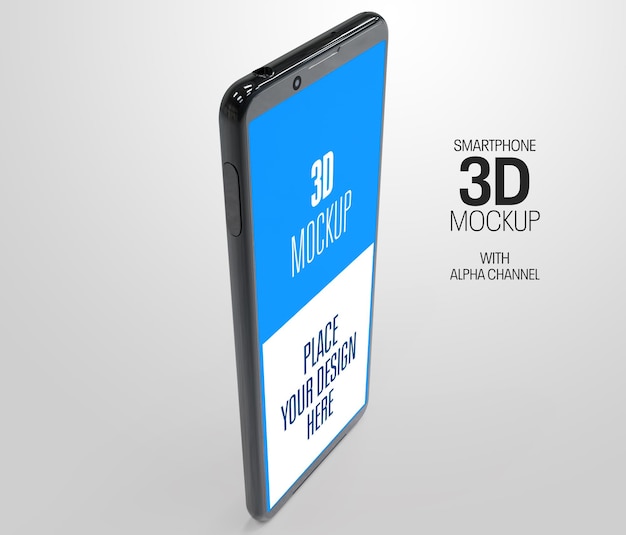 Maquete de renderização 3d para visualização em smartphone