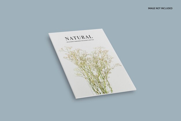 Maquete de revista natural com capa mínima