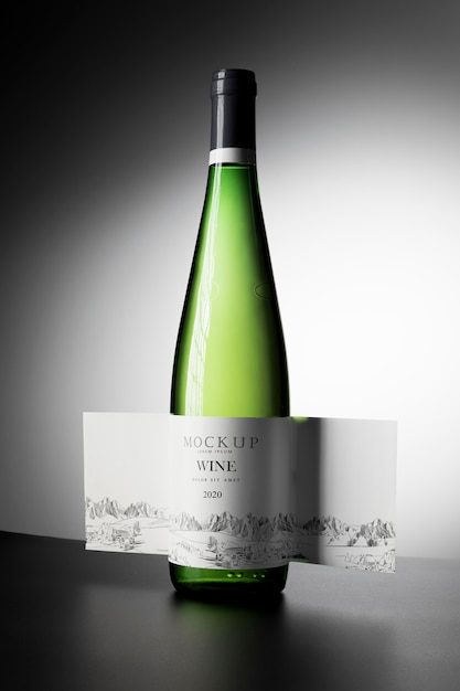 Maquete de rótulo de garrafa de vinho