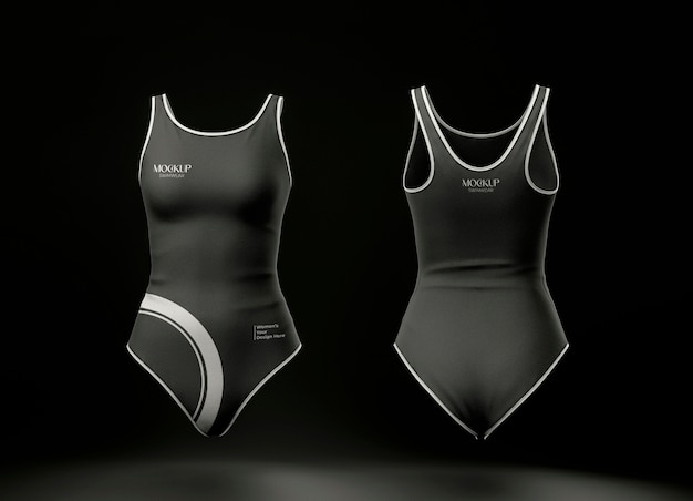 Maquete de roupa de banho de mulher flutuante
