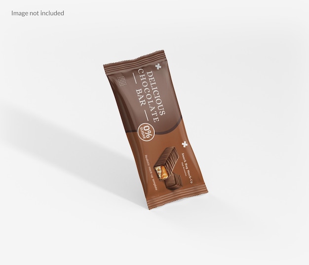 PSD maquete de saco de lanche bar e maquete de embalagem de barra de chocolate