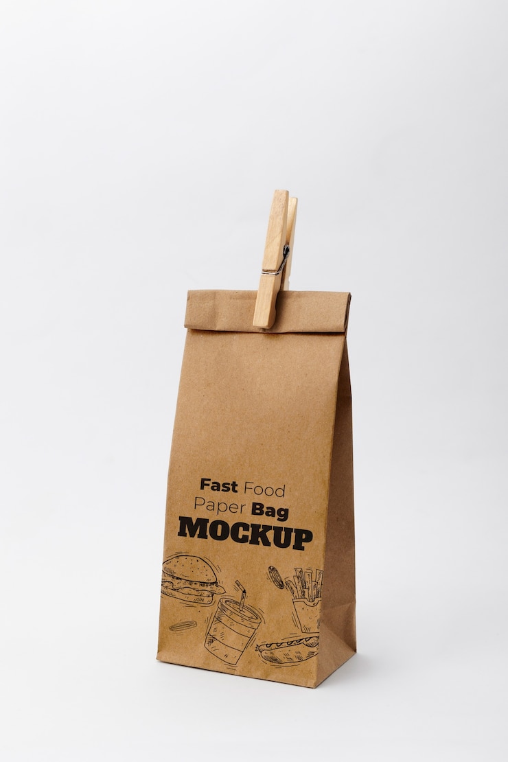 PSD maquete de saco de papel para fast food