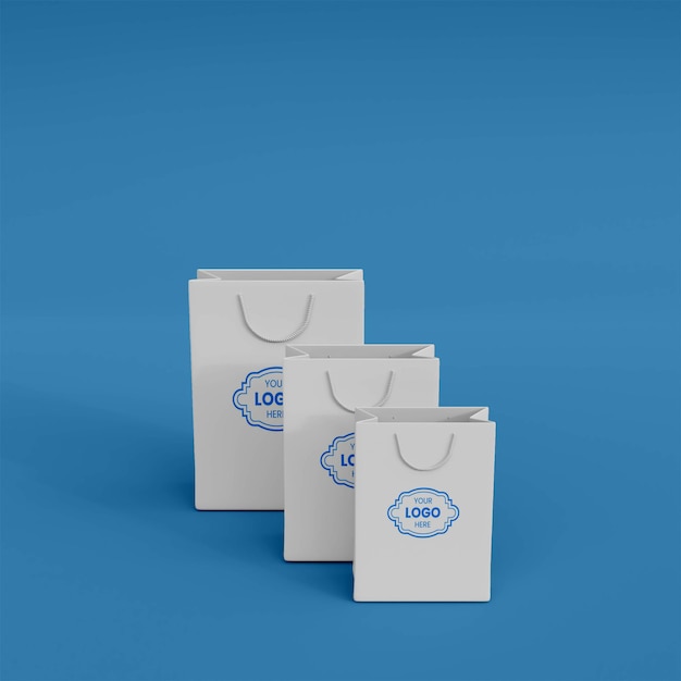 PSD maquete de sacola de compras com corte de papel