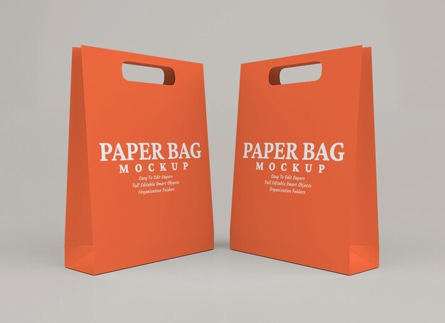 Maquete de sacola de compras em papelão