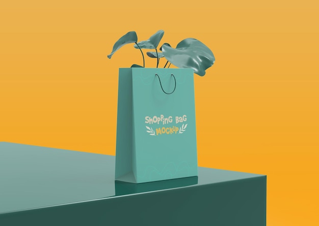 Maquete de sacola de compras
