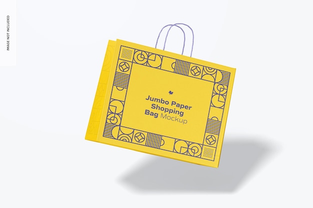 Maquete de sacola de papel Jumbo, caindo