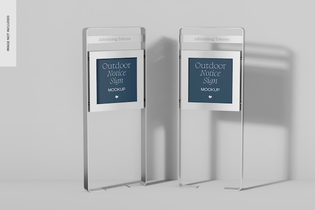 Maquete de sinais de aviso ao ar livre