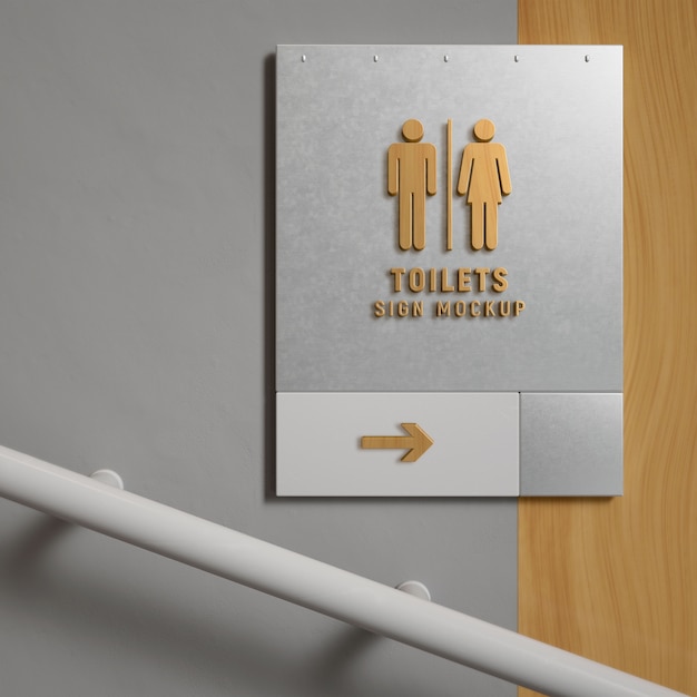 Maquete de sinal de banheiro interior