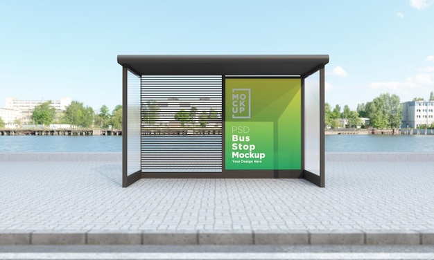Maquete de Sinal de Barramento de Parada de Ônibus Renderização 3D