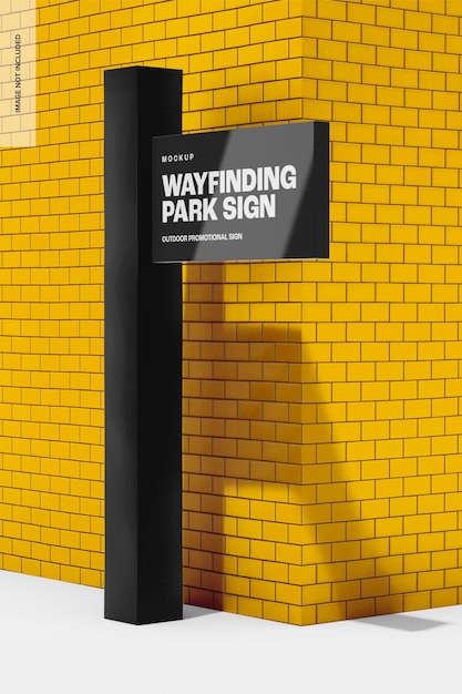 Maquete de sinalização do parque Wayfinding