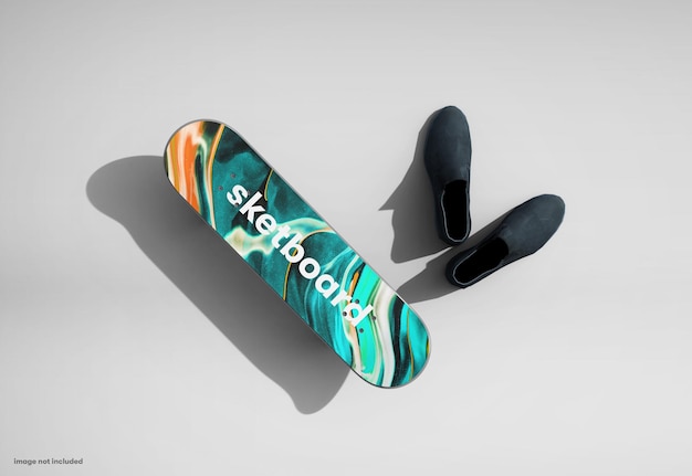 Maquete de skate realista por ilustração c4d