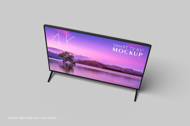 PSD maquete de smart tv com renderização 3d isolada