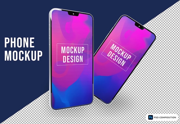 Maquete de smartphone 3D render isolado