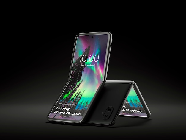 Maquete de smartphone com design flip