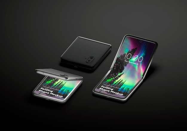 Maquete de smartphone com design flip