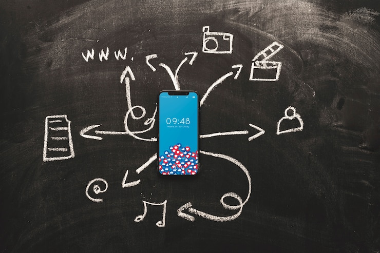PSD maquete de smartphone com o conceito de internet