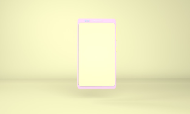 Maquete de smartphone com tela em branco em renderização 3D