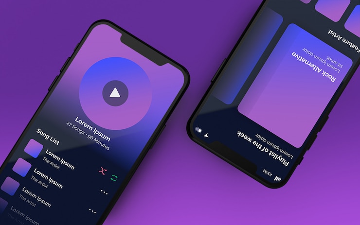 PSD maquete de smartphone de apresentação de interface do usuário psd