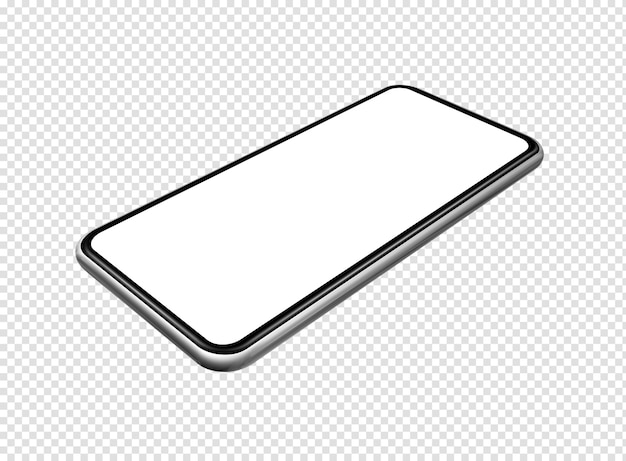 PSD maquete de smartphone isolada em renderização 3d de fundo transparente