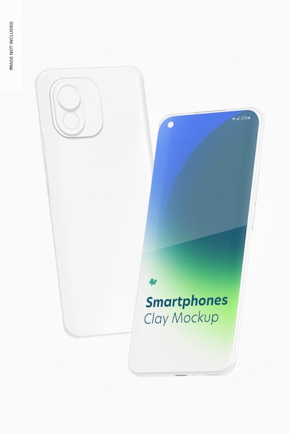 Maquete de Smartphones Clay, flutuante