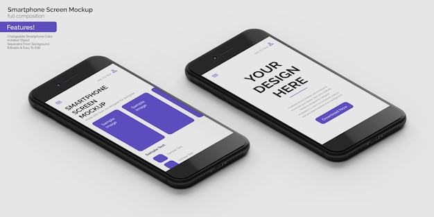 PSD maquete de smartphones