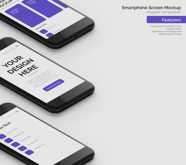 PSD maquete de smartphones
