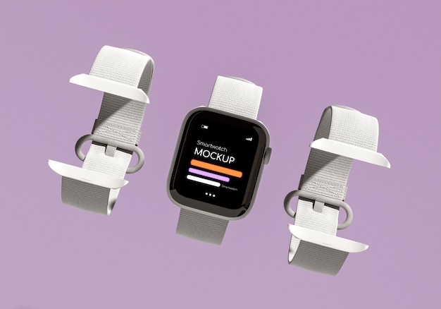 Maquete de smartwatch com desenho geométrico