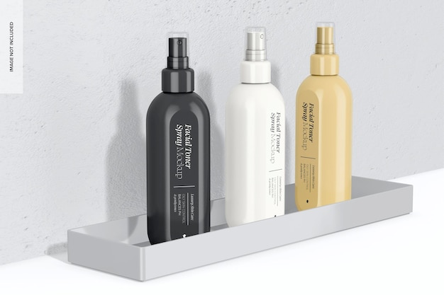 Maquete de sprays de toner facial