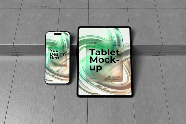 Maquete de tablet e smartphone