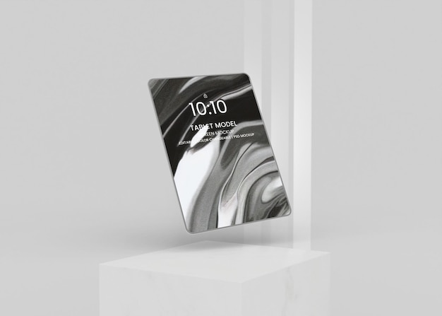 Maquete de tablet prata