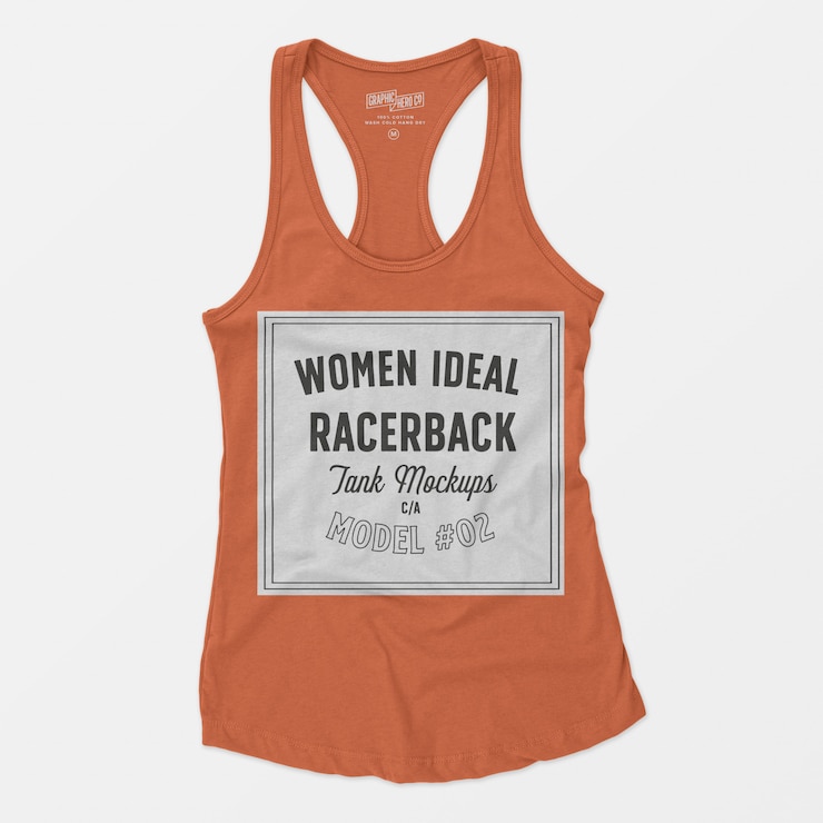 PSD maquete de tanque de racerback ideal para mulheres 02