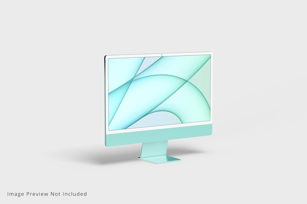 Maquete de tela de computador moderna renderização em 3D