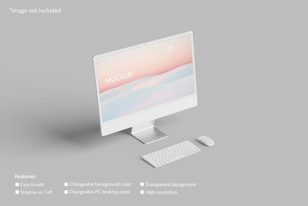 Maquete de tela de desktop minimalista para PC