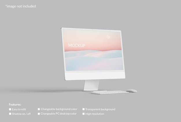 Maquete de tela de desktop minimalista para PC