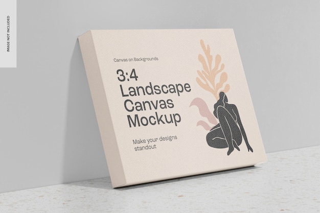 Maquete de tela de paisagem 3:4, vista esquerda
