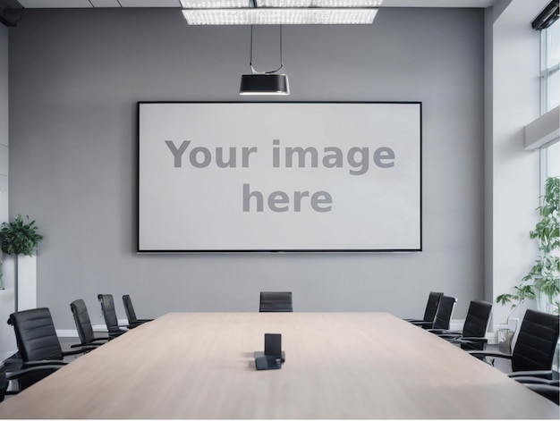 PSD maquete de tela de sala de reuniões maquete de sala de reuniões