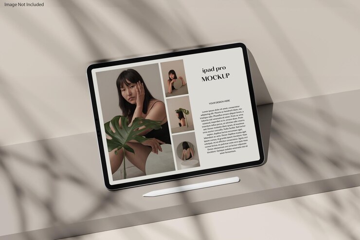Maquete de tela de tablet minimalista