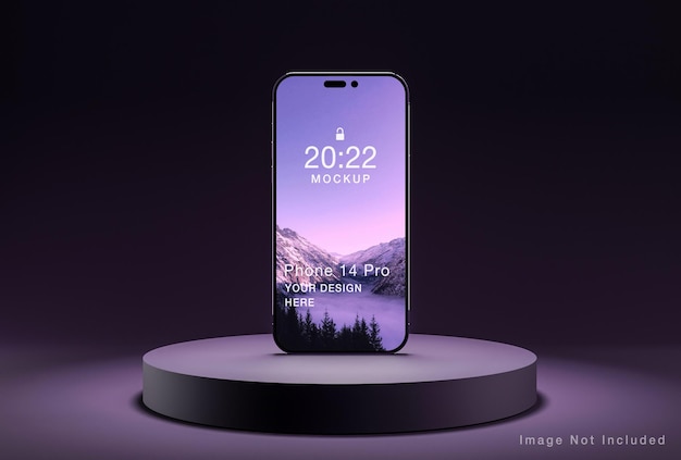 Maquete de tela de telefone roxo realista