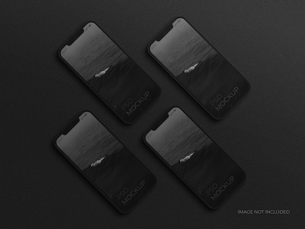 PSD maquete de tela do smartphone blacks